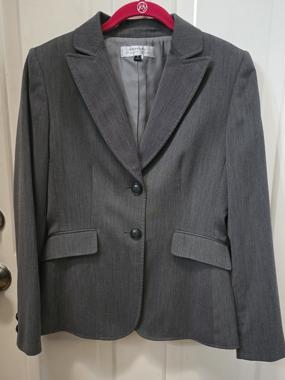 Tahari ASL Women's Gray Blazer - Classic Tailored Style Size 6